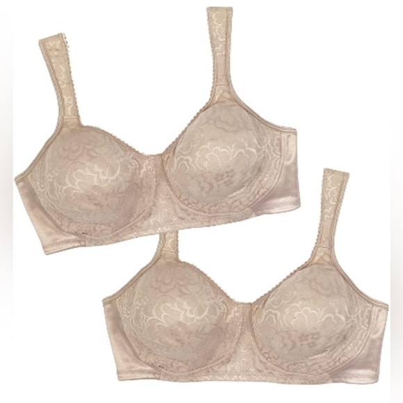 Playtex 18 Hour Bra Ultimate Lift & Support 38 D Nude Wireless Full Coverage 2pk - Picture 1 of 15